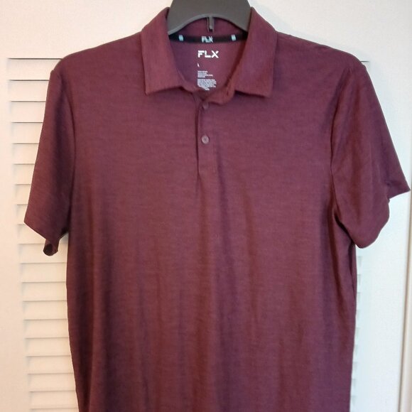 FLX Other - Mens FLX Brand Burgundy short sleeve polo shirt ( Size L )